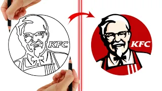 How To Draw KFC Logo Step by Step TUTORIAL