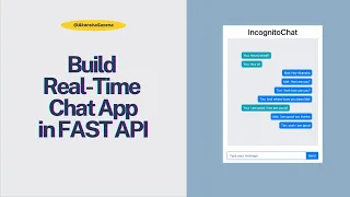Build Real Time Chat Application in FastAPI from scratch | Fast API Project | Tutorial