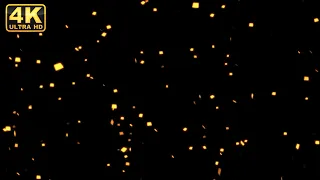 Confetti falling black screen | animation video | grace full overlay | gold confetti 4k use for edit