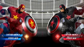 Captain America Spiderman (Red) vs. Captain America Spiderman (Black) | Marvel vs Capcom Infinite