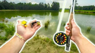 Fly Fishing for BASS in LOADED PONDS! | Bass Fly Fishing