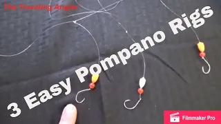 3 EASY WAYS to make a POMPANO high-low rig (Dropper loop-T KNOT)
