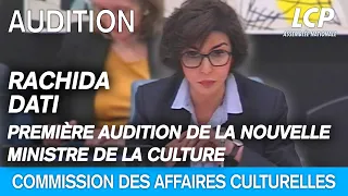 Rachida Dati : première audition à l'Assemblée nationale pour la nouvelle ministre de la Culture