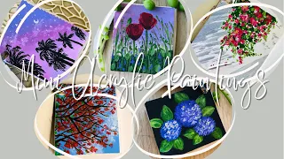 Easy mini acrylic paintings tutorial/ easy acrylic painting ideas/ mini acrylic painting ideas