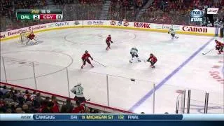 Tyler Seguin wrist shot goal 2-0. Hat trick. Dallas Stars vs Calgary Flames 11/14/13 NHL Hockey.