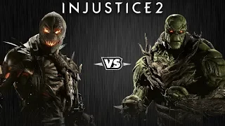 Injustice 2 - Пугало против Болотной Твари - Intros & Clashes (rus)