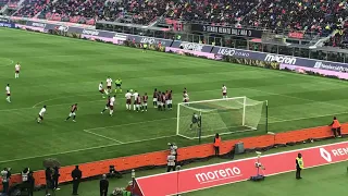 Bologna Roma 1-2 goal live KOLAROV boato dal settore ospiti