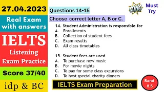 IELTS LISTENING PRACTICE TEST 2023 WITH ANSWERS | 27.04.2023