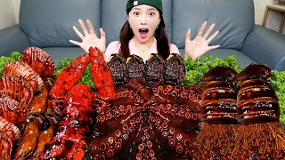 [Mukbang ASMR] Seafood Combination 🔥 Jjajang Octopus & Lobster tail Mushooms Mukbang ASMR Ssoyoung