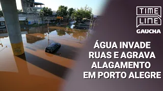 Comporta cede à pressão e água invade ruas do 4º Distrito em Porto Alegre | Timeline Gaúcha