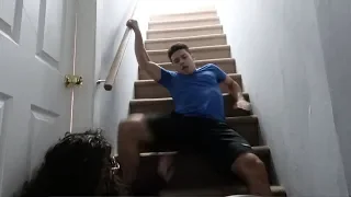 FALLING DOWN THE STAIRS PRANK ON BOYFRIEND !!! (GONE HORRIBLY WRONG)