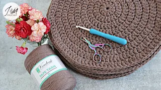 How to crochet a flat circle | Round Placemat I Crochet in the round | Beginner Friendly Crochet