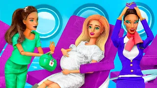 12 DIY Barbie Truques e Artesanatos / Grávida Boneca no avião