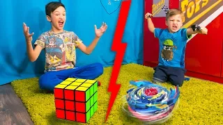 BEYBLADE Против СПИДКУБЕРА! Кто КРУЧЕ БЕЙБЛЭЙД или Кубик Рубика?