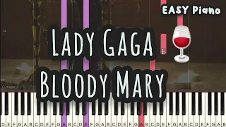 Lady Gaga - Bloody Mary | Wednesday Addams (Easy Piano, Piano Tutorial) Sheet