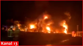 Fierce fire at oil refinery in Russia after drone strike