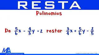 Resta de expresiones algebraicas | Ejemplo 3 Polinomios