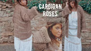 Cardigan chaqueta de otoño /  primavera a crochet. Oversize y cómodo #cardiganrosas