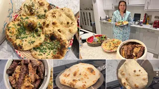 BBQ  Dawat ideas  || home made  Lahori Naan recipe || seehk kabab|| chicken fillet roasted