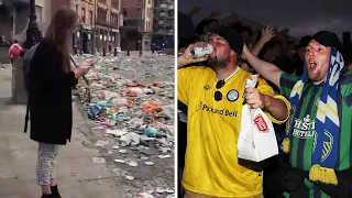 Clean-up operation underway after Leeds United fans' title celebrations in city centre