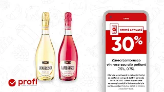 Activează oferta în Aplicația Profi și ai vin petiant Zarea Lambrusco cu 30% reducere