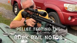 Pellet testing the new Buck Rail Notos build Crosman Premier hollow points JTS  dead center H&N