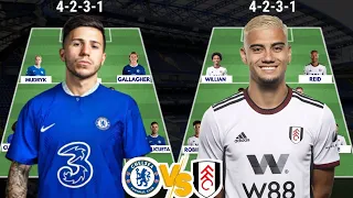 CHELSEA VS FULHAM HEAD TO HEAD POTENTIAL STARTING LINEUPS | ENGLISH PREMIER LEAGUE 2022/2023