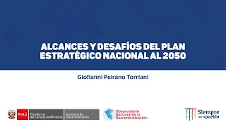 Alcances y desafíos del Plan Estratégico Nacional al 2050