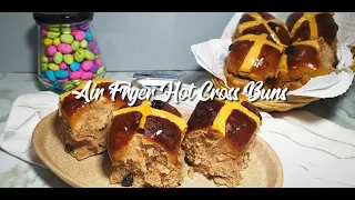 SOFT HOT CROSS BUNS IN AIR FRYER - NO OVEN NEEDED | EatMee Recipes