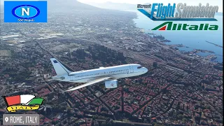 [MSFS] A319-100 ITALY AF1 FROM NAPLES NAPOLI ITALY TO ROME INT AIRPORT,[محاكي الطياران]