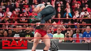 Lars Sullivan debuts on Raw to attack Kurt Angle: Raw, April 8, 2019