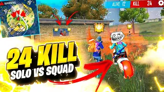 24 KILL SOLO VS SQUAD GRANDMASTER LOBBY BR RANKED MATCH😱 AADESH GAMING || GARENA FREE FIRE