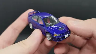 1/64 Tomytec Tomica Limited Vintage Neo Mitsubishi Lancer GSR Evolution IV Blue Unboxing