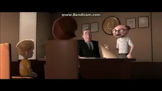 Dash gets in trouble by his teacher for putting a tac on the teachers chair The Incredibles