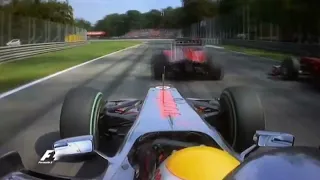 Lewis Hamilton onboard contact with Felipe Massa Italian GP 2010