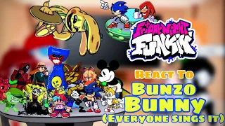 FNF Musical Memory - Fnf React To Everyone Sings It || Different Characters Sing It VS Bunzo Bunny