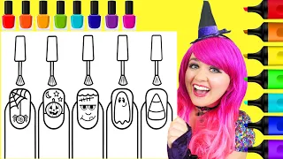 How To Color Halloween Nail Art | Markers