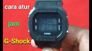 Cara mengatur jam tangan Casio G-Shock digital DW 5600 murah