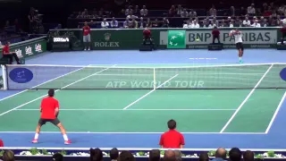 Incredible Roger Federer on court level view