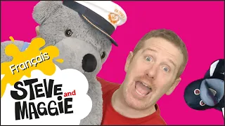 La chanson du goûter avec l'ours en peluche pour les enfants avec Steve and Maggie Français