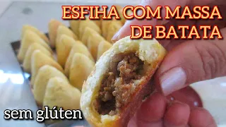 ESFIHA COM MASSA DE BATATA MUITO MACIO SEM GLÚTEN E SEM LACTOSE FAÇA E VENDA SALGADOS SEM GLÚTEN