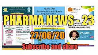 Pharma news - 23 | E- Poster competition | webinar by Geetha institute of pharmacy | FDP etc.