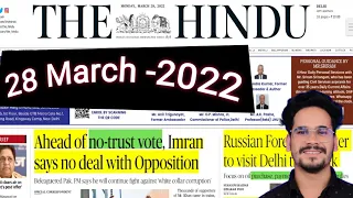 28 March 2022 | The Hindu newspaper today| Hindu Full Newspaper analysis|Editorial analysis| UPSC