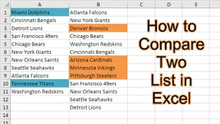 How to Compare Two Lists in Excel | Comparing Two Lists in Excel | Find Differences and Similarities