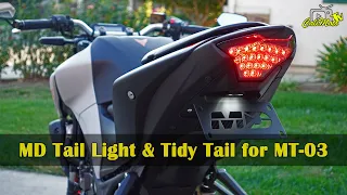 2020 Yamaha MT-03 Build Series | MotoDynamic Tail Light and Tidy Tail