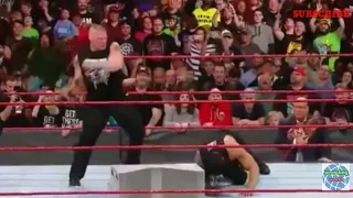WWE Roman reigns gets Brutalized by Brock lesner Raw 26-March-2018