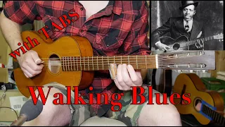 Walking Blues DELTA SLIDE GUITAR LESSON WITH TABS in Open G BEGINNER/INTERMEDIATE