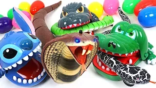 King Cobra and Snake appeared! Transform into super Stitch, Crocodile, Dinosaur!! - DuDuPopTOY