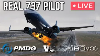 Real 737 Pilot LIVE | ZIBO MOD vs PMDG 737 | Engine Failure After Take Off