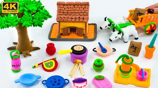 ❤️ DIY How To Make Polymer Clay Miniature House, Kitchen set, Bullock cart, Hand Pump, Tree #55 ❤️